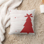 装飾クリスマスツリー赤ストライプ色 クッション (ブランケット)