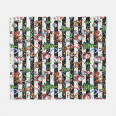 装飾クリスマスパタストライプーンデザイン フリースブランケット (正面(横))