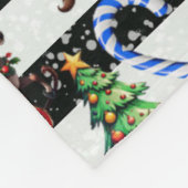 装飾クリスマスパタストライプーンデザイン フリースブランケット (角)