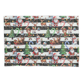 装飾クリスマスパタストライプーンデザイン 枕カバー