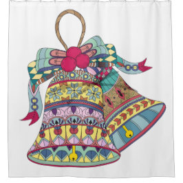 装飾クリスマスベル要素 シャワーカーテン