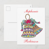 装飾クリスマスベル要素 シーズンポストカード (正面/裏面)