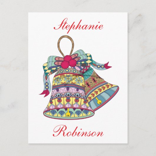 装飾クリスマスベル要素 シーズンポストカード (正面)