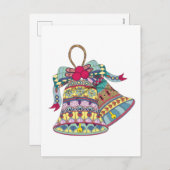 装飾クリスマスベル要素 シーズンポストカード (正面/裏面)