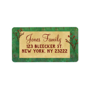 装飾クリスマスホリーパターン ラベル