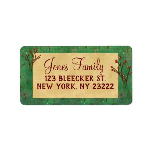 装飾クリスマスホリーパターン ラベル (正面)