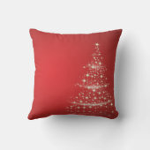 装飾クリスマス金ゴールドグリッターツリーレッド クッション (裏面)