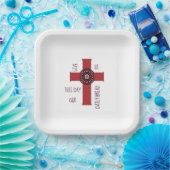 装飾クロス与え私たちこの日文字白 ペーパープレート (パーティー)