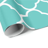 装飾クローバーパターンティール（緑がかった色）グリーンデザイン ラッピングペーパー (ロールコーナー)