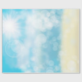 装飾グリッターブルーと金ゴールド ラッピングペーパー (フラット)