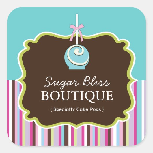 装飾ケーキステッポップ・アートのカー スクエアシール (正面)