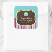 装飾ケーキステッポップ・アートのカー スクエアシール (バッグ)