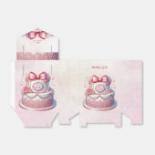 装飾ケーキピンクボウお願いボックス フェイバーボックス (折り畳みなし)