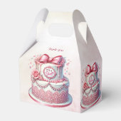 装飾ケーキピンクボウお願いボックス フェイバーボックス (裏面サイド)