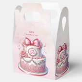 装飾ケーキピンクボウお願いボックス フェイバーボックス (オープン)