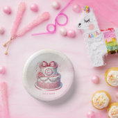 装飾ケーキピンクボウ紙ボウル ペーパーボウル (パーティー)