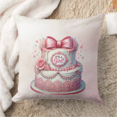 装飾ケーキピンクボウ装飾用クッション クッション (ブランケット)