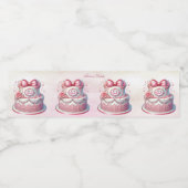 装飾ケーキピンク弓水ボトルラベル ペットボトルラベル (シングルラベル)