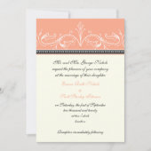 装飾サンゴの白いカスタム結婚式の招待状 招待状 (正面)