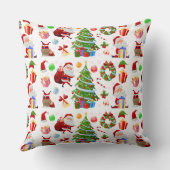 装飾サンタとクリスマスエレメント クッション (裏面)