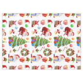 装飾サンタとクリスマスエレメント テーブルクロス (正面(横))