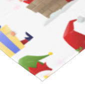 装飾サンタとクリスマスエレメント テーブルクロス (アングル)