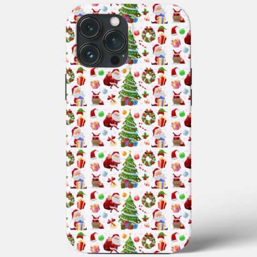 装飾サンタとクリスマスエレメント Case-Mate iPhoneケース (裏面)