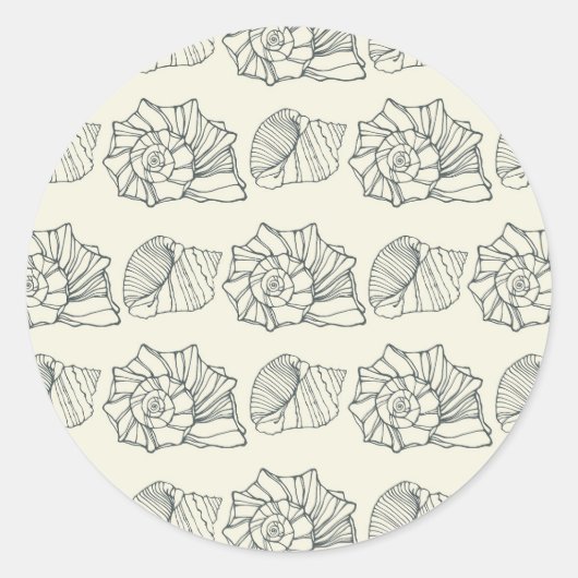 装飾シェルパターン ラウンドシール (正面)