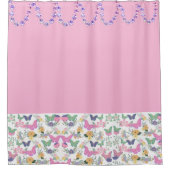 装飾シャワーカーテン付き蝶 シャワーカーテン (正面)