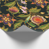 装飾シームレスパターン。花葉が巻く ラッピングペーパー (角)