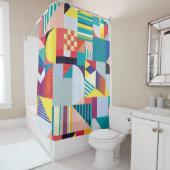 装飾ジオメトリ：ヴィンテージ抽象芸術パターン。 シャワーカーテン (インサイチュ)