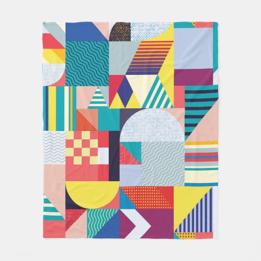 装飾ジオメトリ：ヴィンテージ抽象芸術パターン。 フリースブランケット (正面)