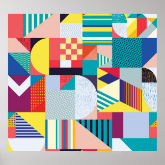 装飾ジオメトリ：ヴィンテージ抽象芸術パターン。 ポスター