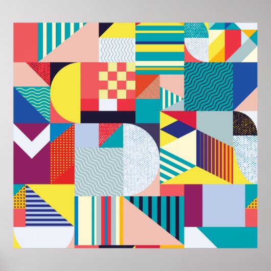 装飾ジオメトリ：ヴィンテージ抽象芸術パターン。 ポスター (正面)