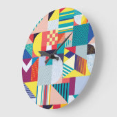 装飾ジオメトリ：ヴィンテージ抽象芸術パターン。 ラージ壁時計 (傾斜)