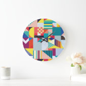 装飾ジオメトリ：ヴィンテージ抽象芸術パターン。 ラージ壁時計 (ホーム)