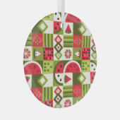 装飾スイカエレメンツアートプリント ガラスオーナメント (正面右)