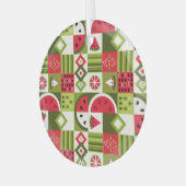 装飾スイカエレメンツアートプリント ガラスオーナメント (正面左)