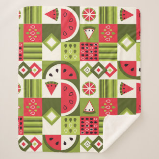 装飾スイカエレメンツアートプリント シェルパブランケット