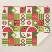 装飾スイカエレメンツアートプリント シェルパブランケット (正面(横))