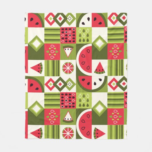 装飾スイカエレメンツアートプリント フリースブランケット (正面)