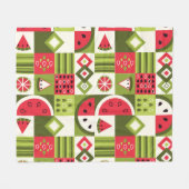 装飾スイカエレメンツアートプリント フリースブランケット (正面(横))