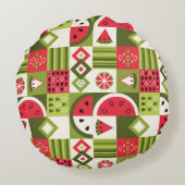 装飾スイカエレメンツアートプリント ラウンドクッション (裏面)