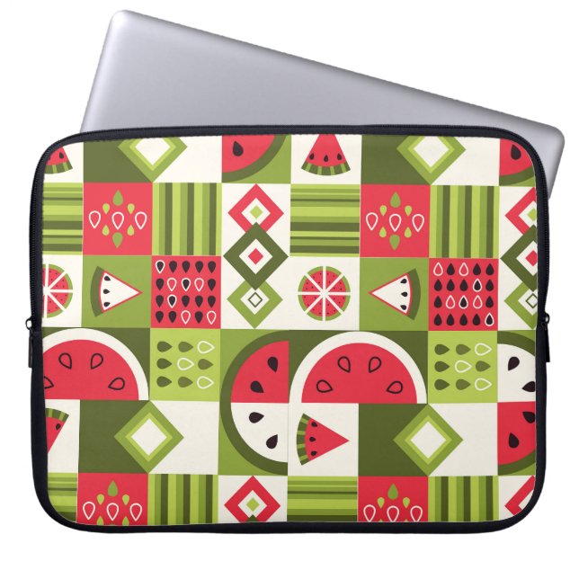 装飾スイカエレメンツアートプリント ラップトップスリーブ (正面)