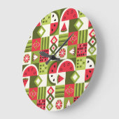 装飾スイカエレメンツアートプリント ラージ壁時計 (傾斜)