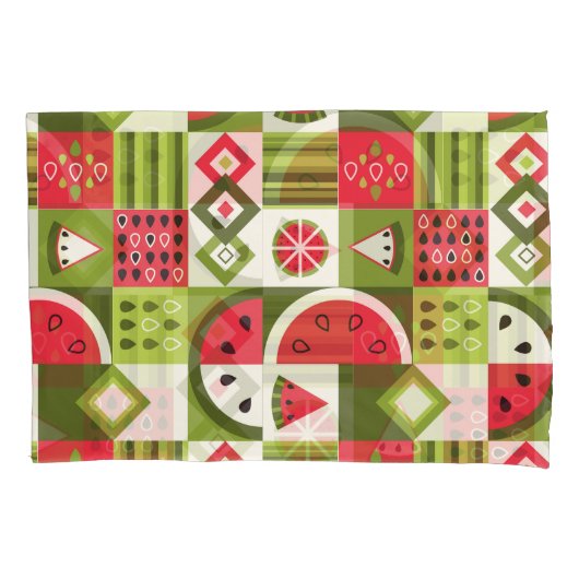 装飾スイカエレメンツアートプリント 枕カバー (正面)