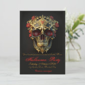 装飾スカルハローウィンパーティ 招待状 (スタンド正面)