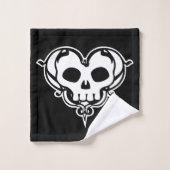 装飾スカルハート バスタオルセット (ウォッシュタオル)