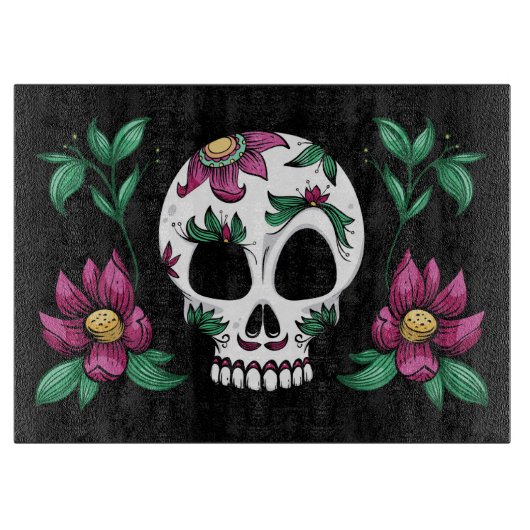 装飾スカル カッティングボード (正面)