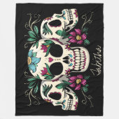 装飾スカル フリースブランケット (正面)
